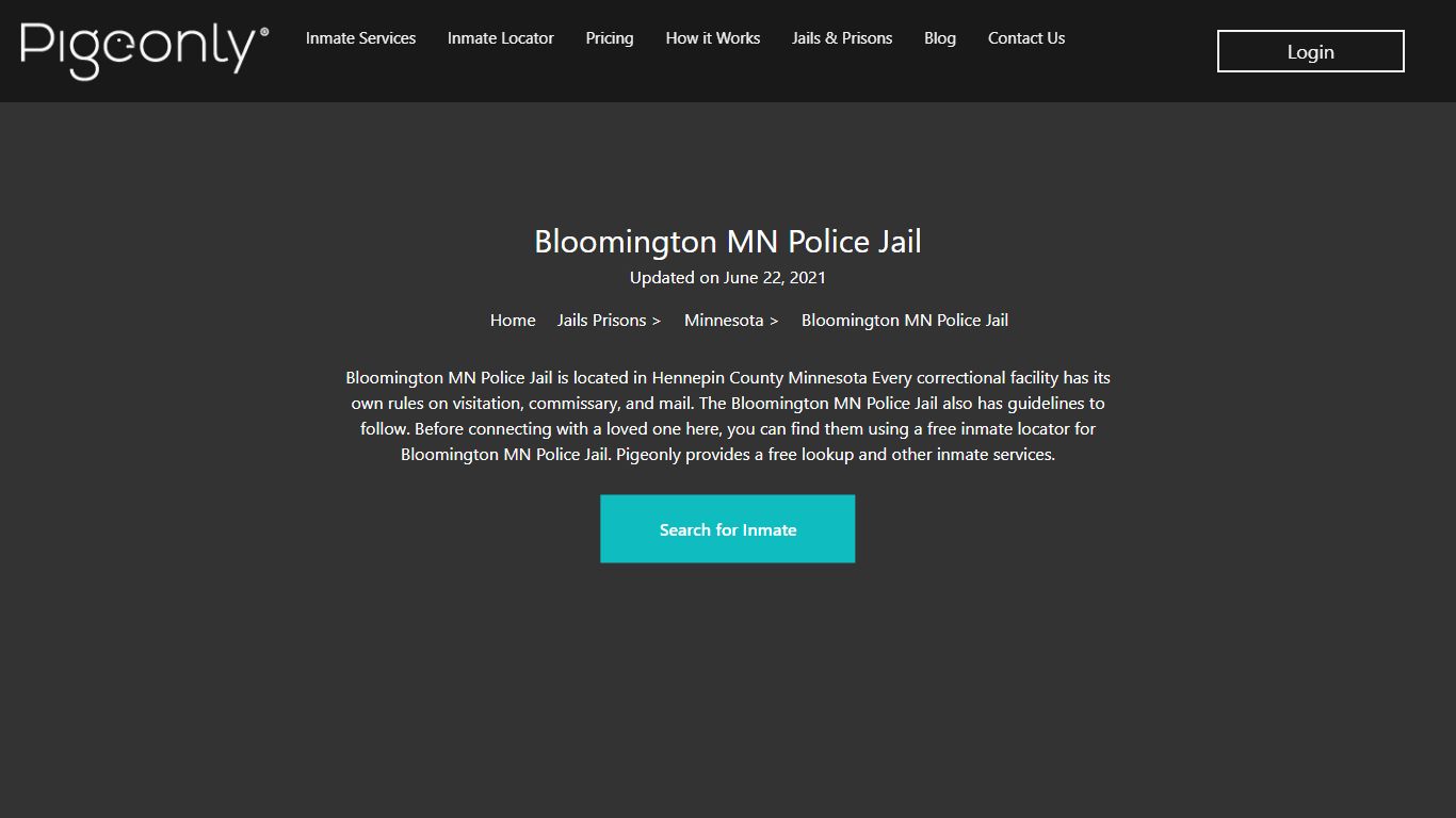 Bloomington MN Police Jail Inmate Lookup | Minnesota