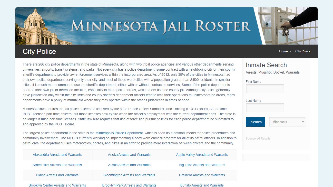 City Police | Jail Roster Search